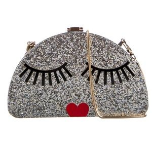 Milly Glitter Acrylic Faces Clutch